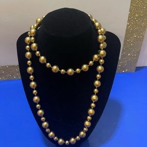 Avon Vintage Matte Gold Beaded Necklace